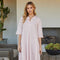 Italian Linen 3/4 Sleeve Maxi Dress-Dress-MILIO MILANO-S-BLUSH-Urbanheer