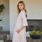 Italian Linen 3/4 Sleeve Maxi Dress-Dress-MILIO MILANO-S-BLUSH-Urbanheer