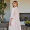Italian Linen 3/4 Sleeve Maxi Dress-Dress-MILIO MILANO-S-BLUSH-Urbanheer