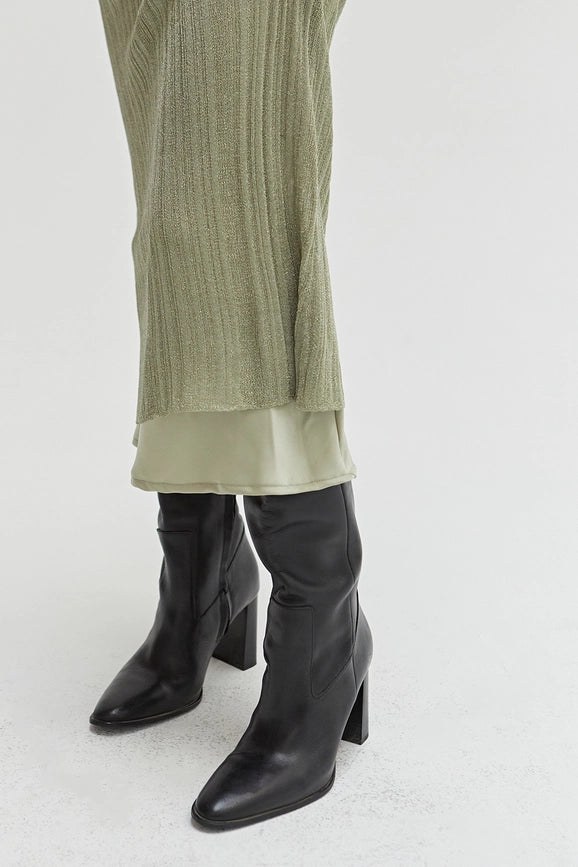 Ivanna Sheer Lurex Slip Dress-Dress-Crescent-XS-Eucalyptus-Urbanheer