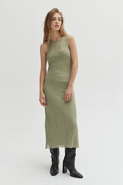 Ivanna Sheer Lurex Slip Dress-Dress-Crescent-XS-Eucalyptus-Urbanheer