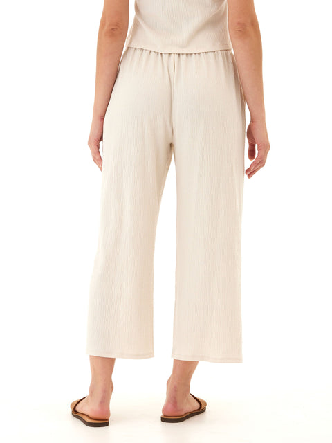 Ivanna Smocked Jersey Wide Leg Capri Pant