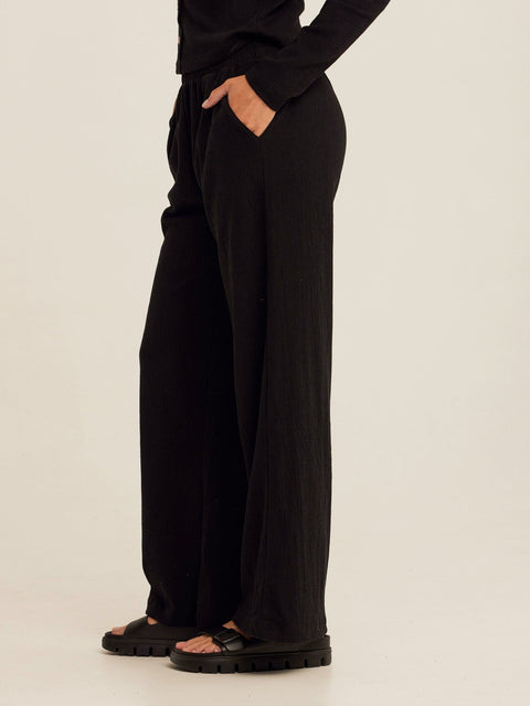 Ivanna Smocked Jersey Wide Leg Pant