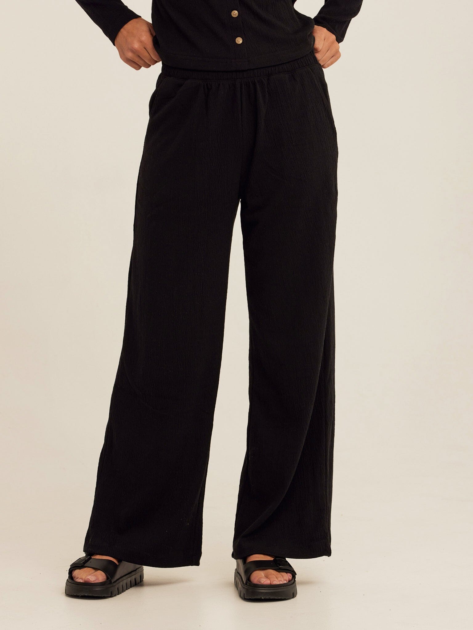 Ivanna Smocked Jersey Wide Leg Pant