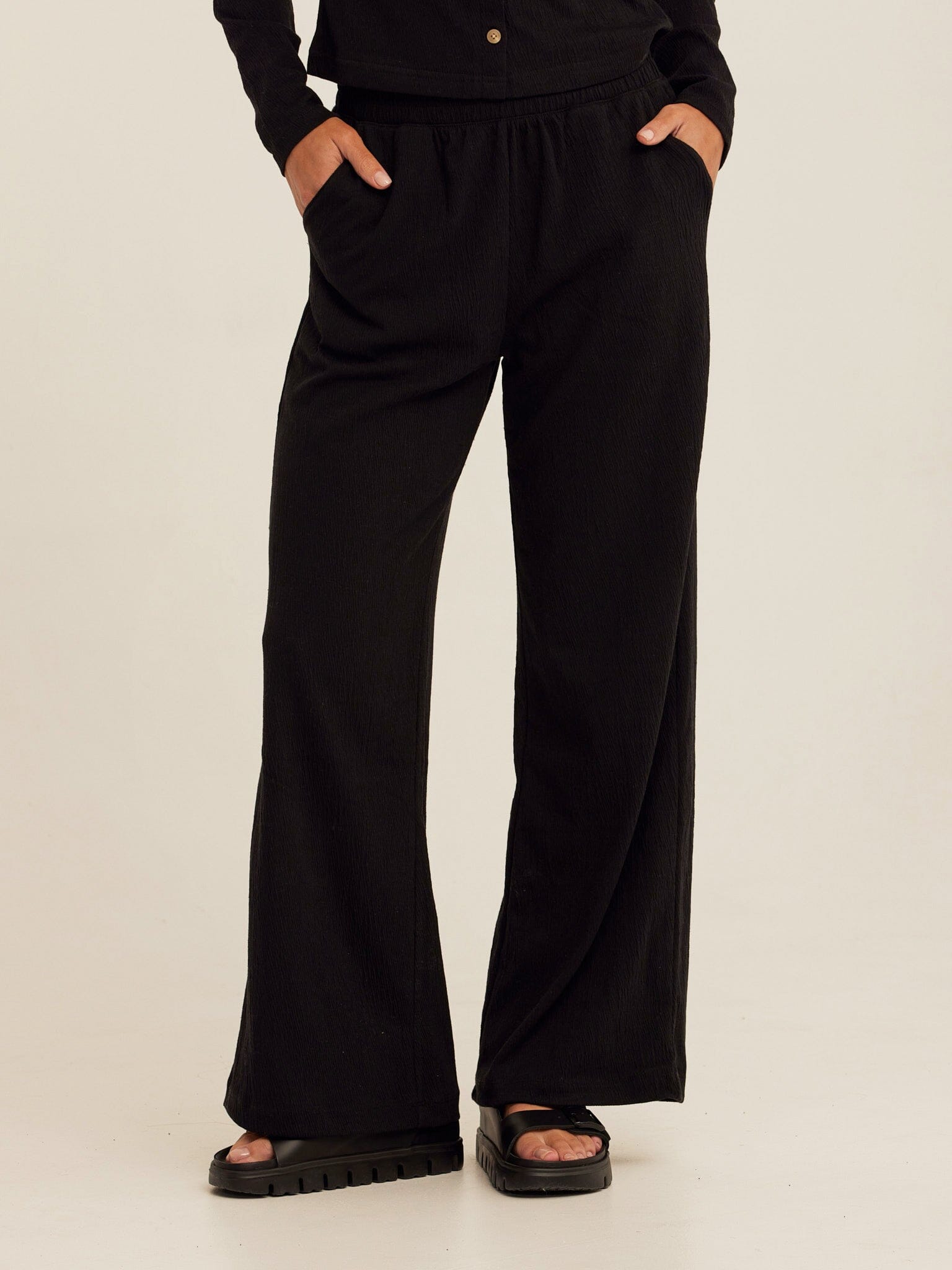 Ivanna Smocked Jersey Wide Leg Pant