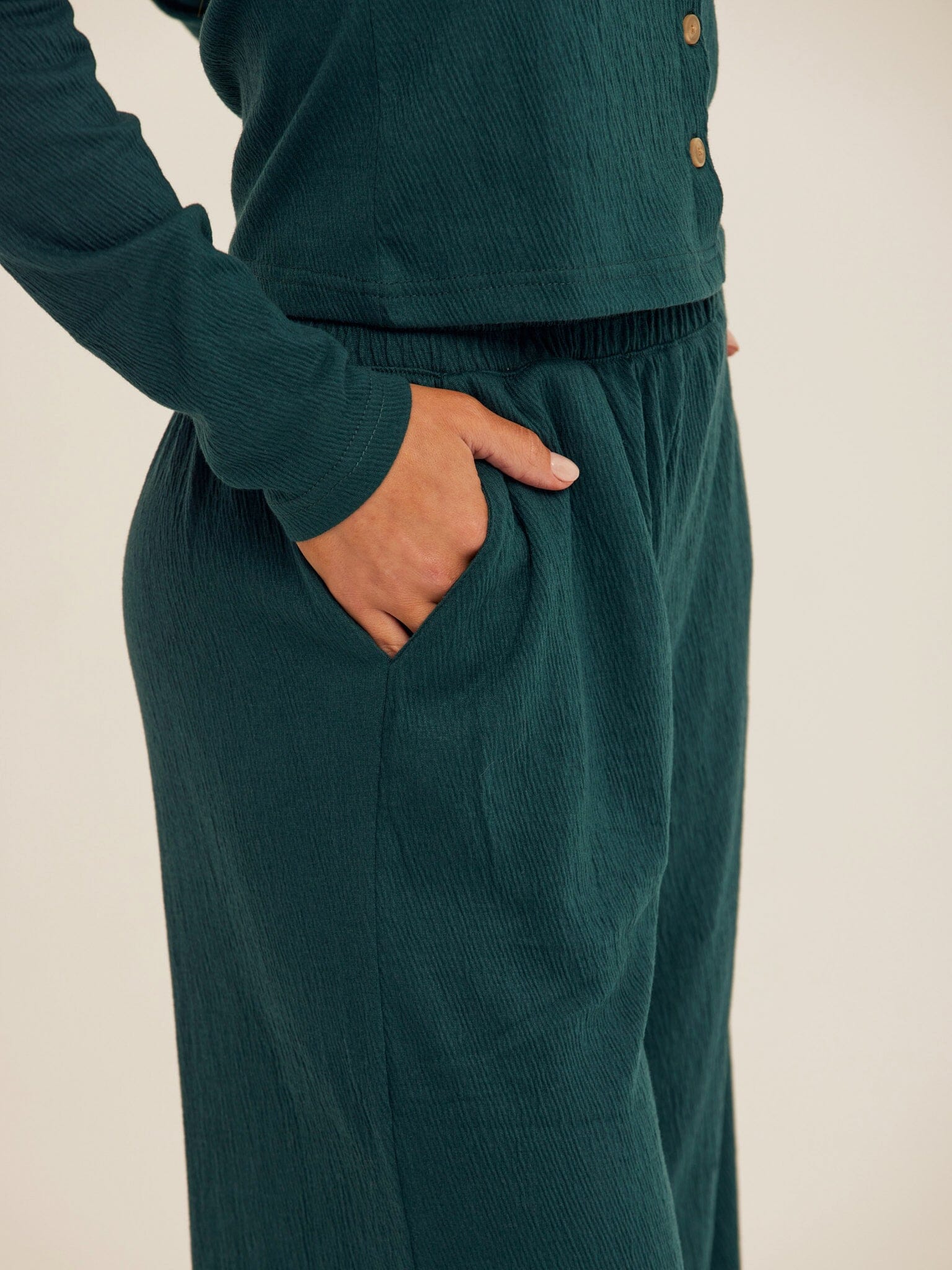 Ivanna Smocked Jersey Wide Leg Pant