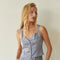 Ivanna Square Neck Satin Button Up with Flap Detail LIGHT BLUE-Top-Crescent-XS-LIGHT BLUE-Urbanheer