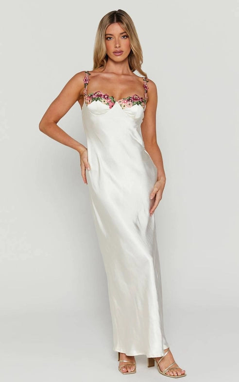 Ivory Blossom Maxi Dress-Dress-Amourique-S-Urbanheer