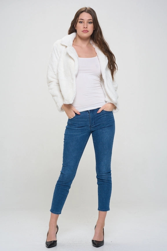 Ivory Flurry Fur Collar Jacket-Jacket-Baciano-S-Ivory-Urbanheer