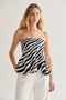 Izzy Zebra Print Jacquard Knit Peplum Top
