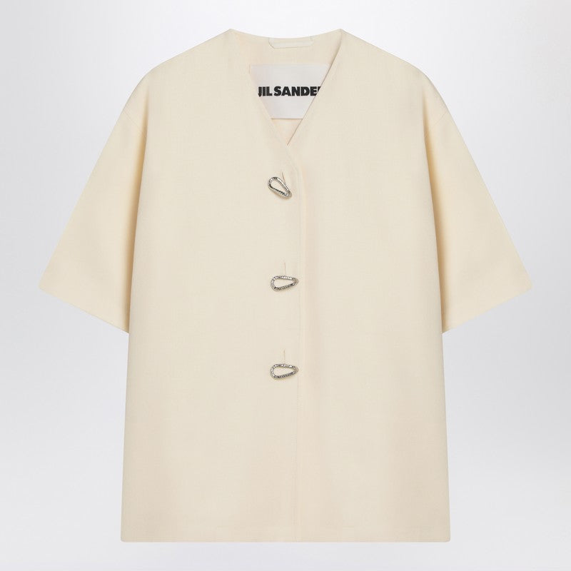 Jil Sander Ivory silk blend shirt jacket-Jackets-Jil Sander-36-Urbanheer