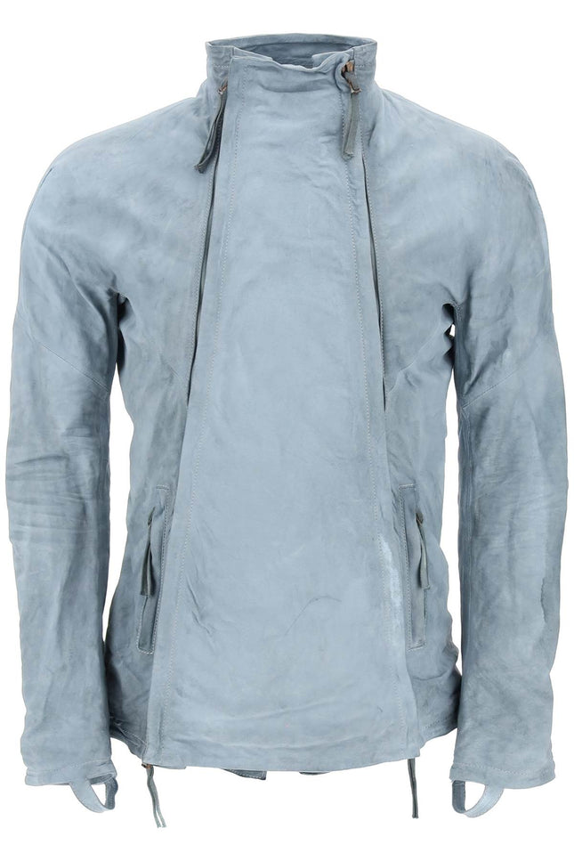 Boris bidjan saberi leather jacket with two zippers-Jacket-BORIS BIDJAN SABERI-M-Light blue-Urbanheer