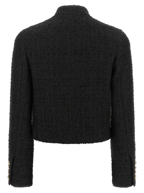 Balmain Double-breasted Tweed Short Jacket