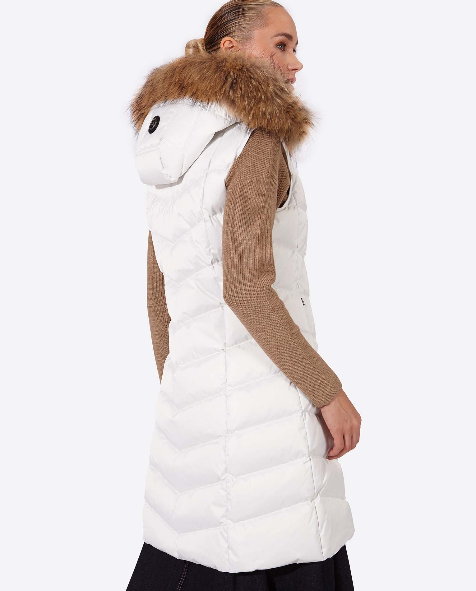 JANA Women's long vest with fixed hood-Vest-Henry Arroway-S-Nacre/m-Urbanheer