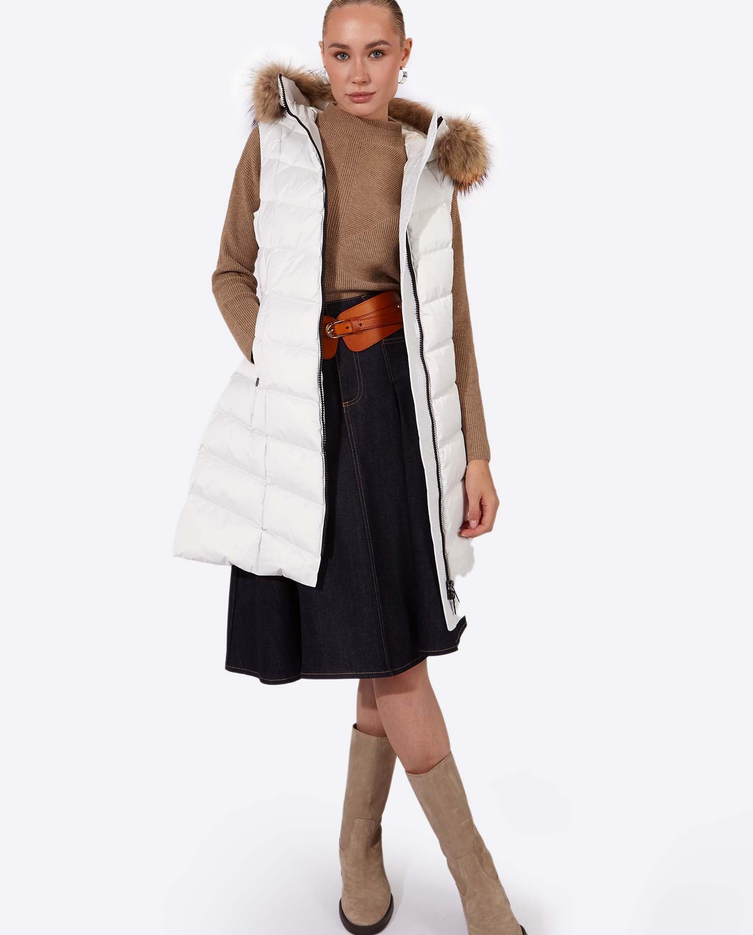 JANA Women's long vest with fixed hood-Vest-Henry Arroway-S-Nacre/m-Urbanheer