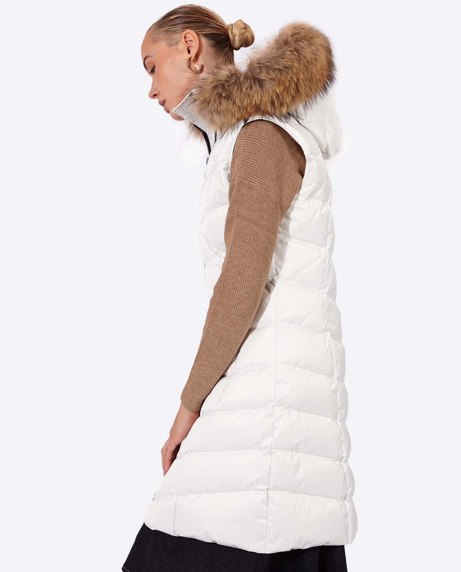 JANA Women's long vest with fixed hood-Vest-Henry Arroway-S-Nacre/m-Urbanheer