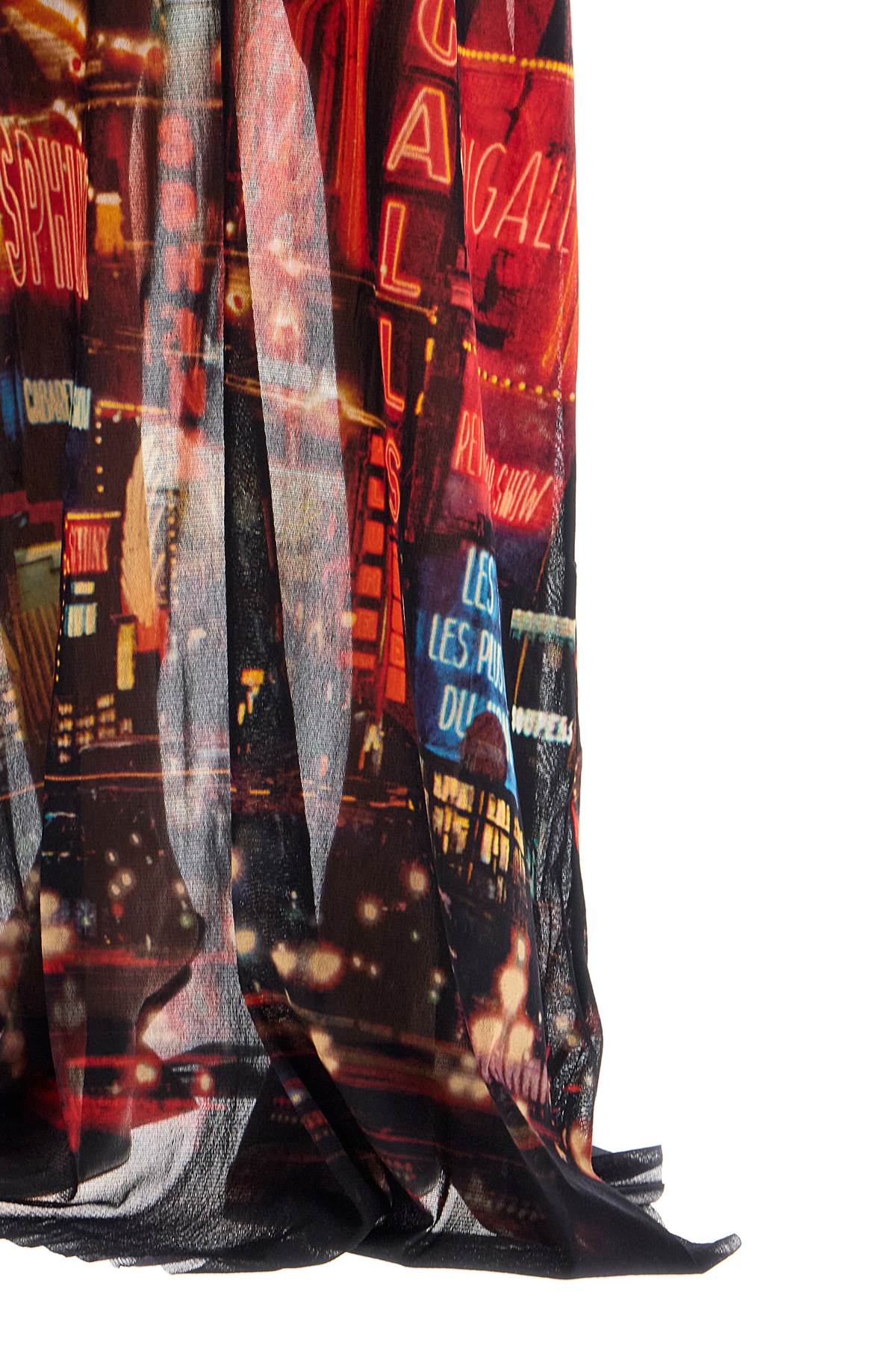 JEAN PAUL GAULTIER "pigalle print mesh slip dress with a-women > clothing > dresses-JEAN PAUL GAULTIER-l-Orange-Urbanheer