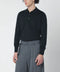 JOHN SMEDLEY Black wool polo shirt
