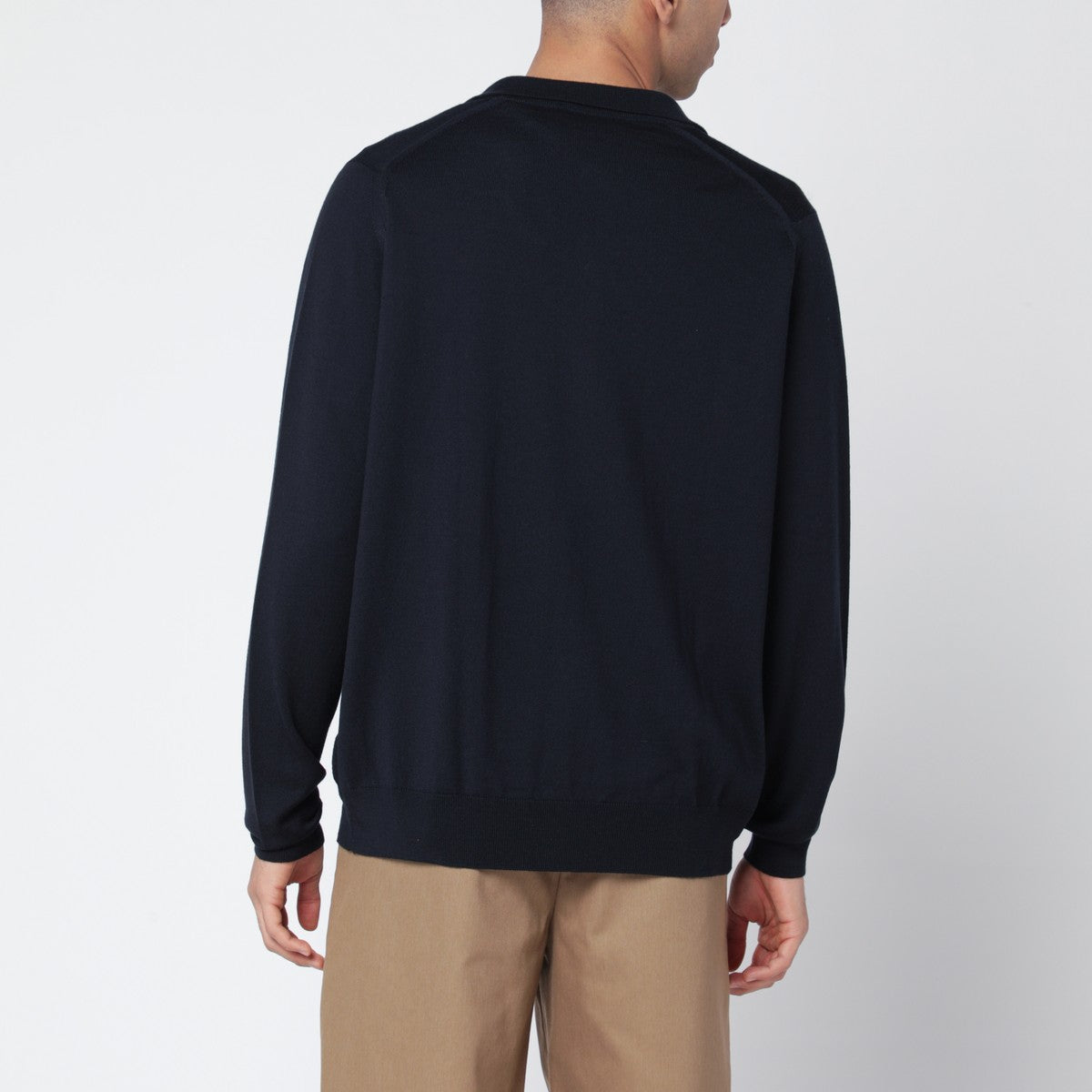 JOHN SMEDLEY Navy wool cardigan