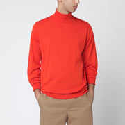 JOHN SMEDLEY Orange wool turtleneck sweater