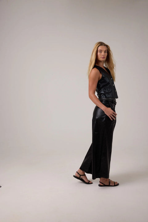 Jack Metallic Linen Vest - Black-Vest-Lanhtropy-XS-Black-Urbanheer