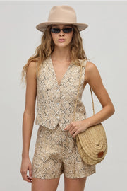 Jack Metallic Linen Vest - Snake-Vest-Lanhtropy-XS-Snake-Urbanheer