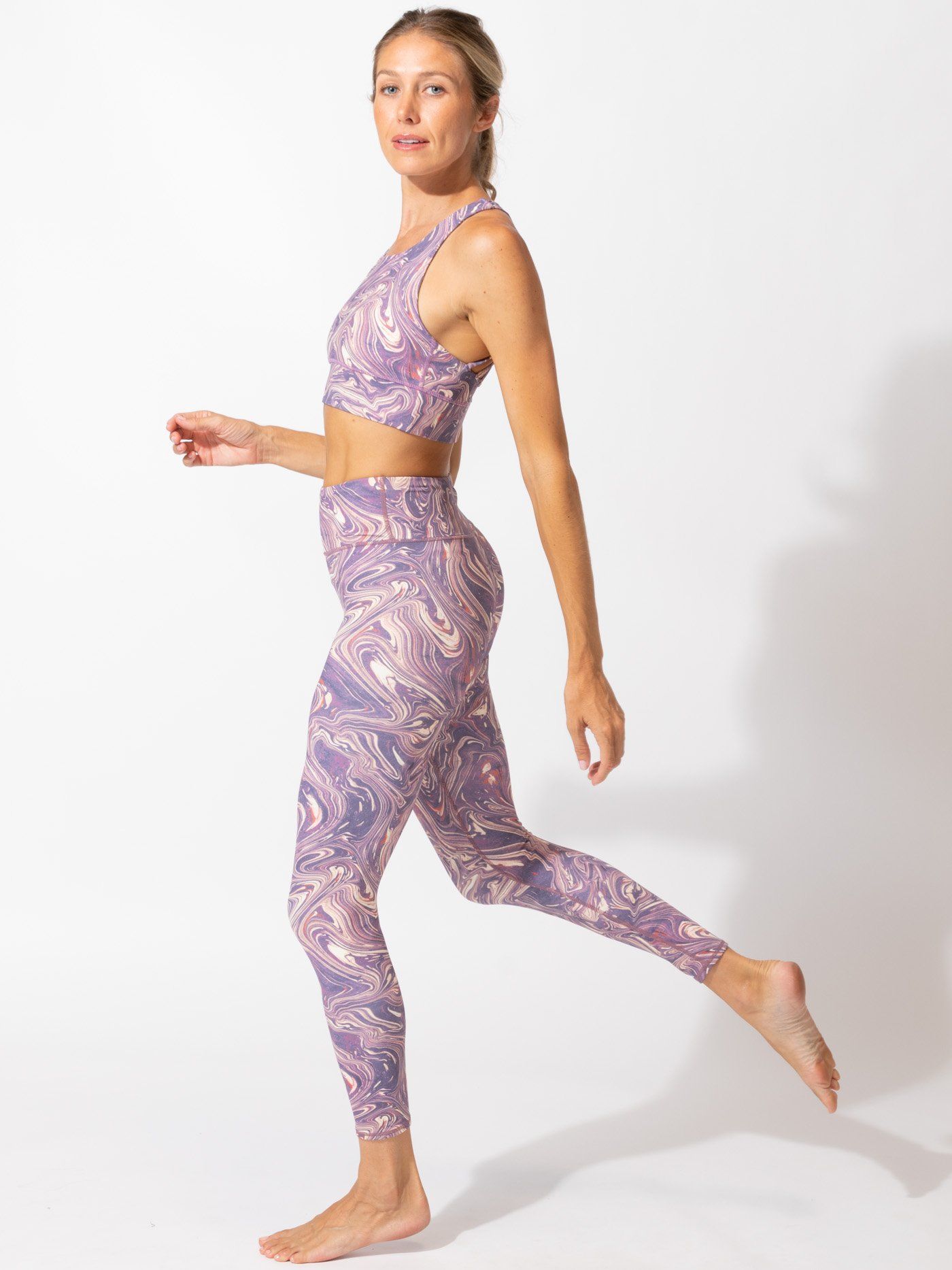 Jackie Aerial Marble Print Hi-Rise 7/8 Legging