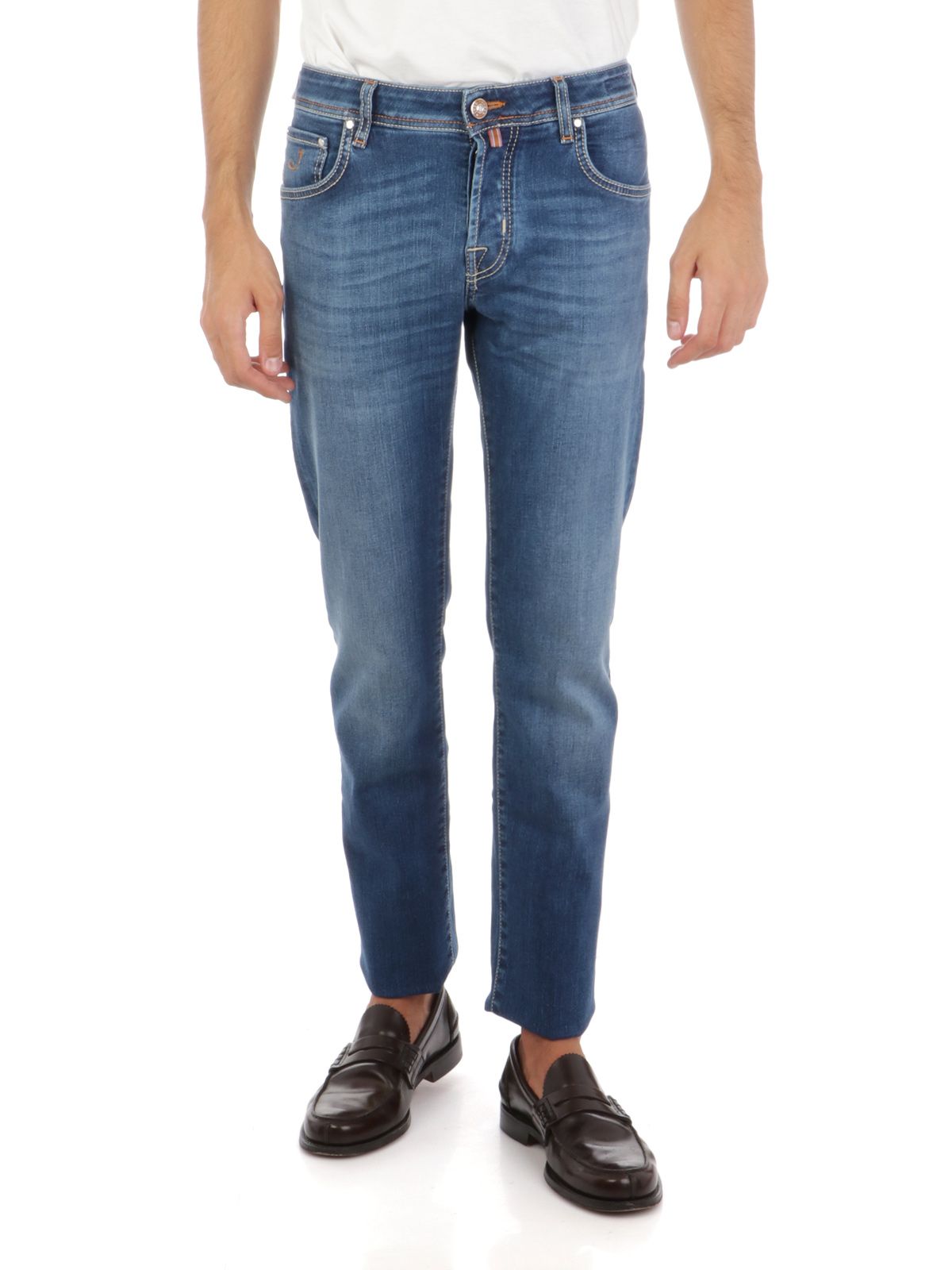 Jacob Cohen Blue Cotton Slim Men Jeans-Jacob Cohen-W36-Urbanheer