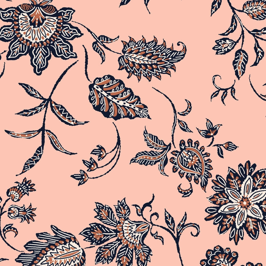 Jacobean Peach Raglan Long Sleeve Sun Shirt-Shirt-Kastel Denmark-XXS-Urbanheer