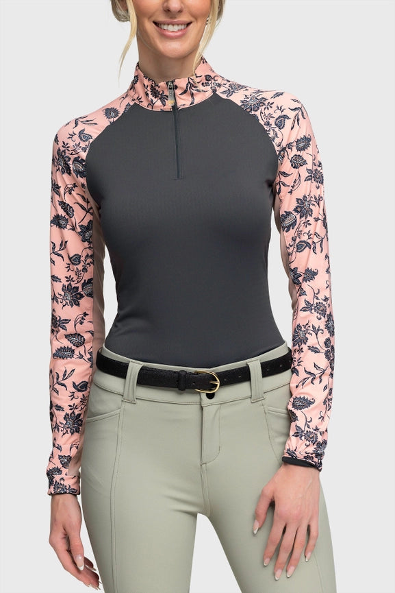 Jacobean Peach Raglan Long Sleeve Sun Shirt-Shirt-Kastel Denmark-XXS-Urbanheer