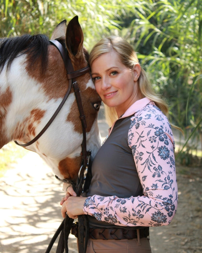 Jacobean Peach Raglan Long Sleeve Sun Shirt-Shirt-Kastel Denmark-XXS-Urbanheer