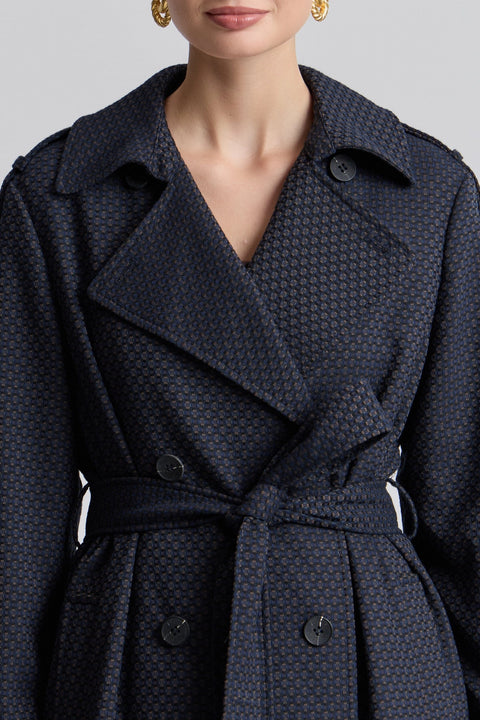 Jacquard Belted Trenchcoat