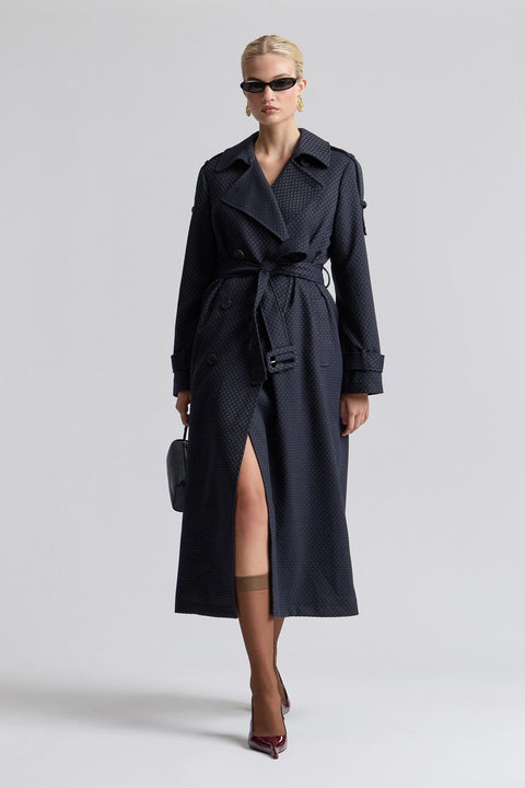 Jacquard Belted Trenchcoat