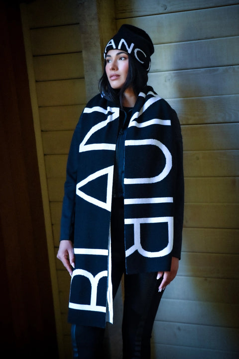 Jacquard Cashmere/Wool Knit Scarf