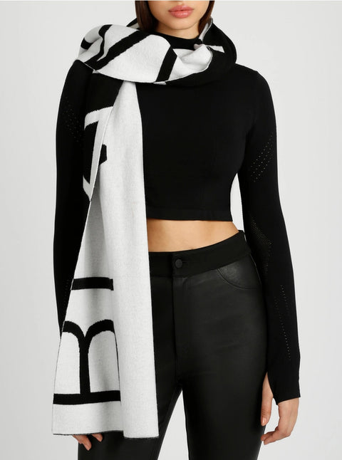 Jacquard Cashmere/Wool Knit Scarf