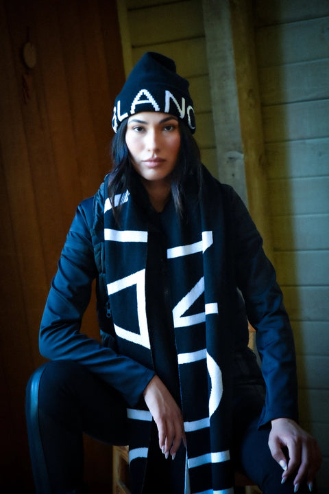 Jacquard Cashmere/Wool Knit Scarf