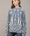 Jacquard Knit Mock Neck Sweater-Sweater-FATE-S-CREAM BLUE-Urbanheer