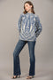 Jacquard Knit Mock Neck Sweater-Sweater-FATE-S-CREAM BLUE-Urbanheer