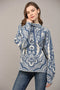 Jacquard Knit Mock Neck Sweater-Sweater-FATE-S-CREAM BLUE-Urbanheer