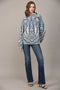 Jacquard Knit Mock Neck Sweater-Sweater-FATE-S-CREAM BLUE-Urbanheer
