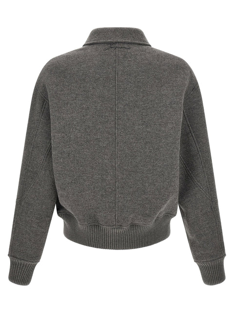 Jacquemus Grey Le Bomber Feltro Bomber Jacket