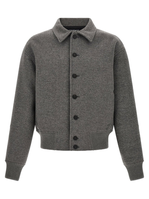 Jacquemus Grey Le Bomber Feltro Bomber Jacket