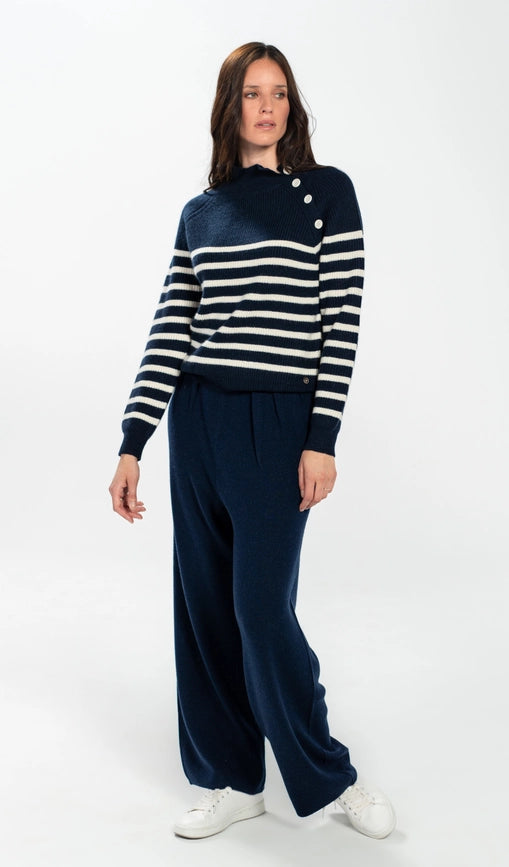 James Cashmere Sweater Navy-Sweater-Bel Cashmere S.C.-S-Navy-Urbanheer