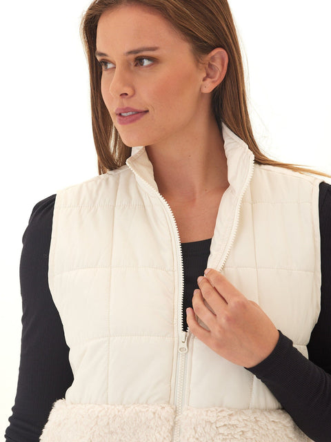 Janey Puffer Sherpa Mix Vest