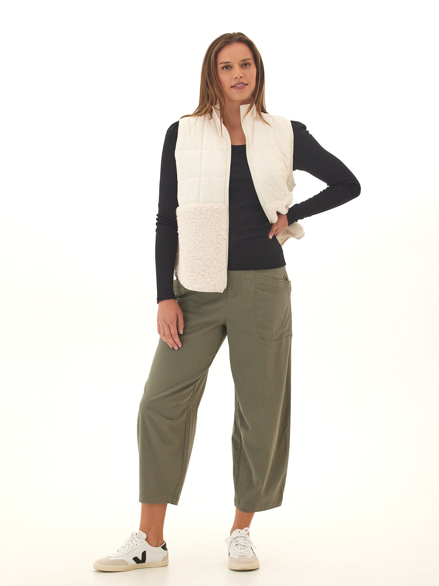 Janey Puffer Sherpa Mix Vest