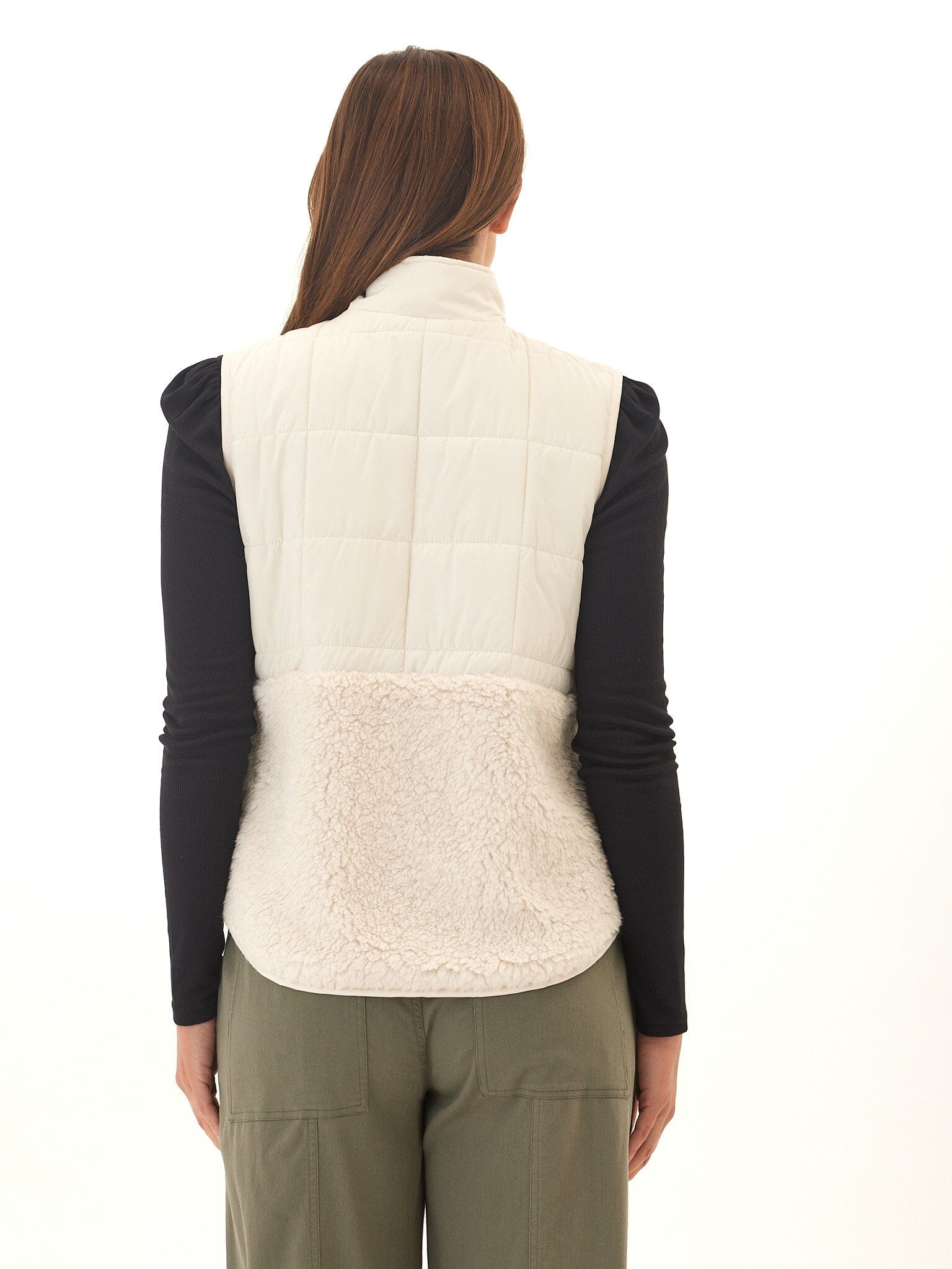 Janey Puffer Sherpa Mix Vest