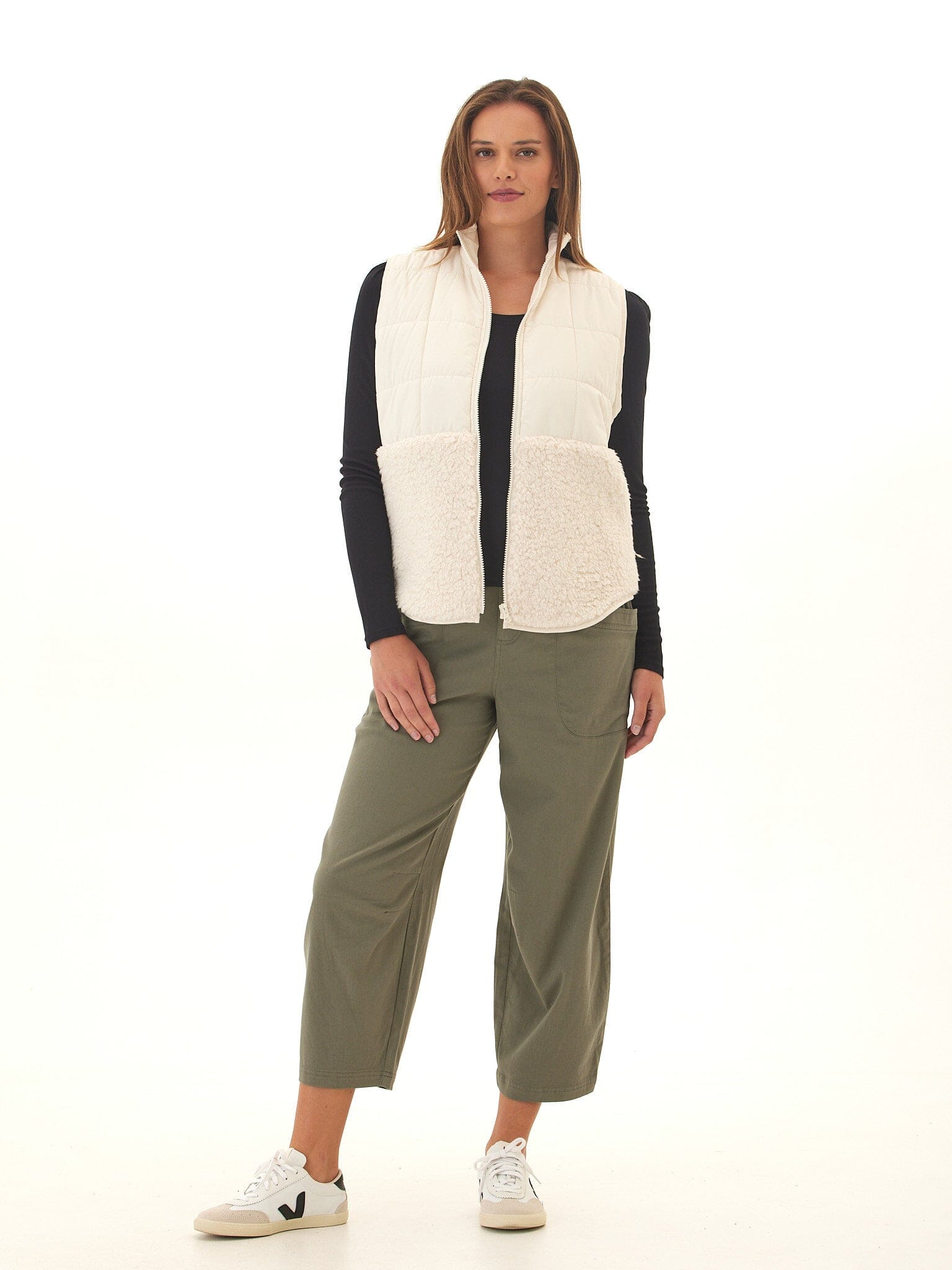 Janey Puffer Sherpa Mix Vest