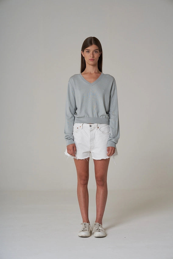 Janna Cotton Cashmere V-Neck Sweater-Sweater-Leap Concept-S-Sand-Urbanheer