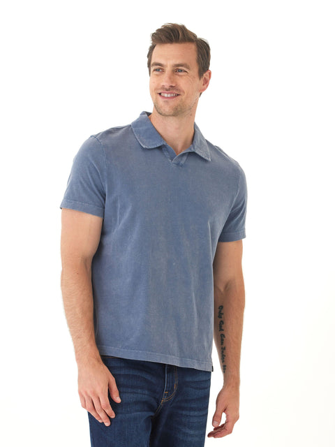 Jared Mineral Wash Eco Cotton Jersey Short Sleeve Polo