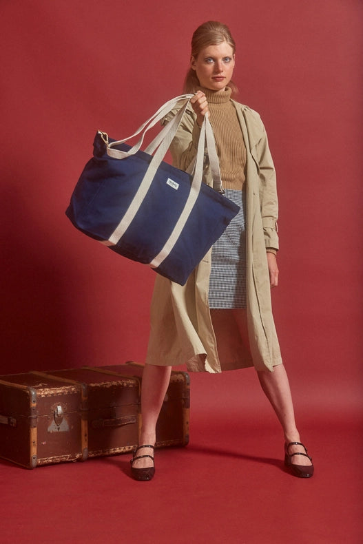 Jean Weekend Bag - 13 Colors - Autumn/Winter-Weekend Bag-Hindbag-W 60 x H 38 cm with 16 cm bottom-Navy-Urbanheer